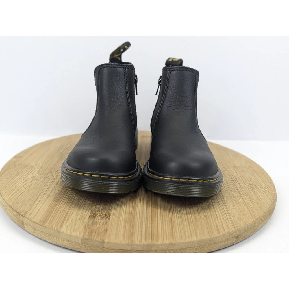 Dr Martens Chelsea Boots Kids Youth Boys Size 2 Black Leather Zipper 2976 School